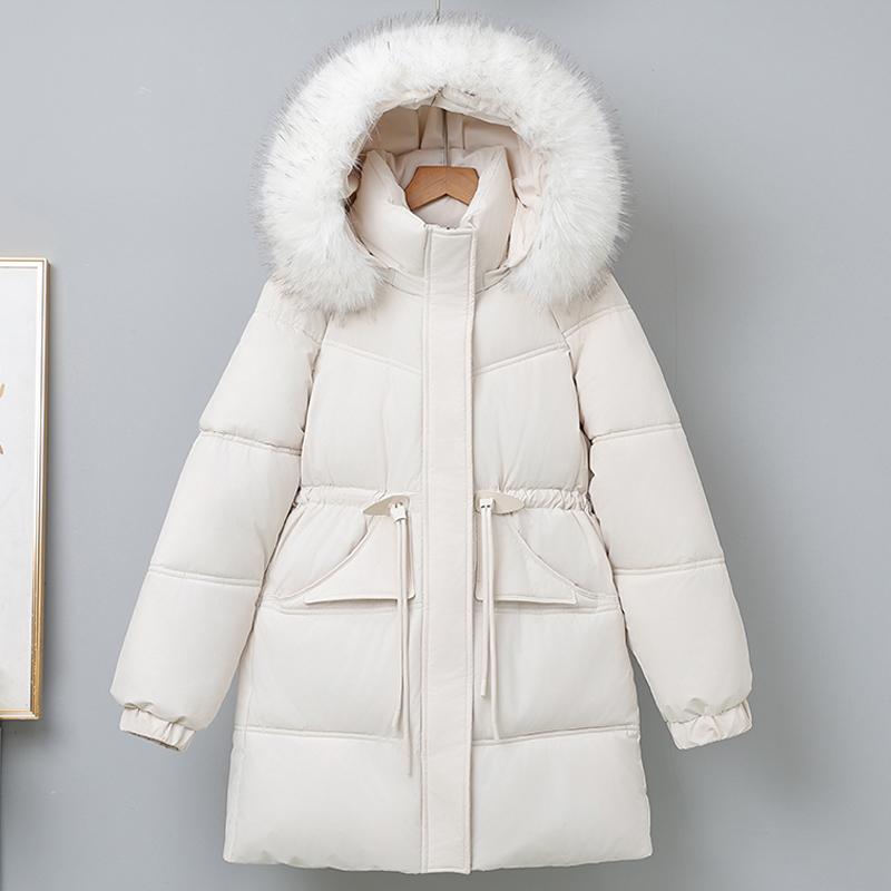 Fashion Winter Coats Woman Long Parkas Hooded Faux Fur Collar Thick Warm Women's Jackets