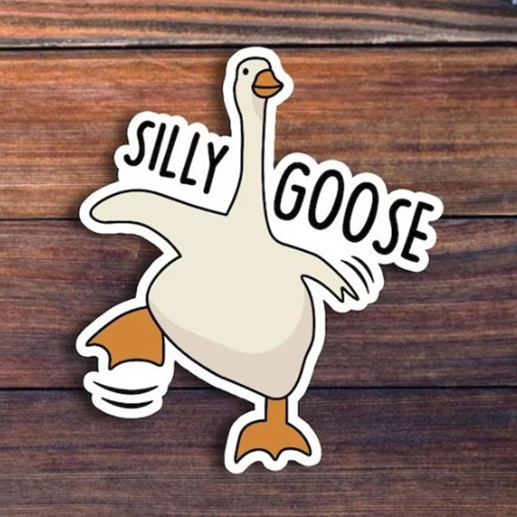 Cute Silly Goose Stickers Aesthetic Decals Laptop Luggage Skateboard Sticker for Water Bottle Tumblers Decorations Kid