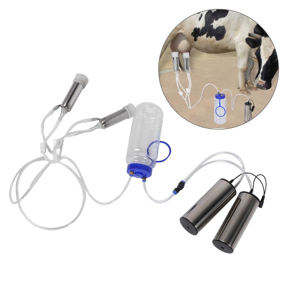 Kit de muls capră-oapă 2L, mașină de muls electrică portabilă cu 2 pompe(pentru Vaca )