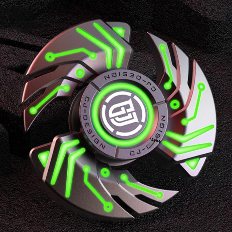 Luminous Fidget Spinner Metal Magnetic Push Coin Edc Relieve Stress Relief Toy Glowing Hand Spinning Top Tip Antistresse Adults
