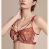 BH mit französischen Spitzen-Hasenohren, dünn, hebt und pusht, Kristall-Cup-BH, der große Brüste kleiner aussehen lässt