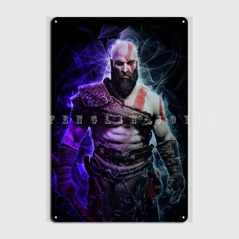 Kratos Metal Sign Pub Cave Pub Printing Garage Decoration Tin Sign Poster
