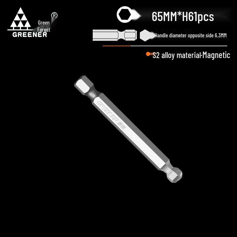 Green Forest High-Hardness Ball Head Magnetic Hex Screwdriver for Electric & Hand Drills