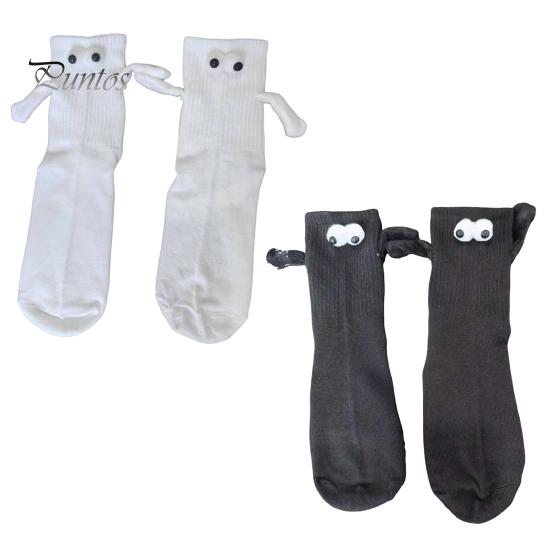 

2/5 пар носков с магнитным ручным креплением, вязаные носки с мультяшными глазами, однотонные, эластичные, нескользящие, теплые, без запаха, средней длины, впитывающие пот носки B