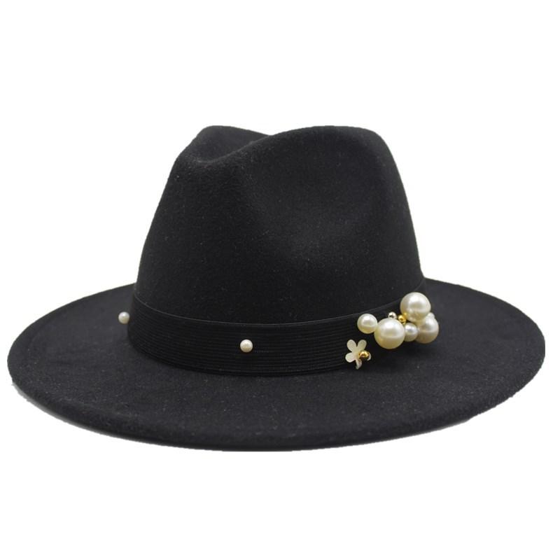 Ladies Tweed Hat Wedding Jazz Hat Season British Retro Pearl Top Hat Women