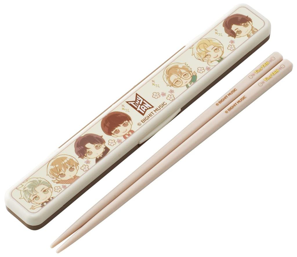 Skater TinyTAN Chopsticks and Chopstick Case Set, 18cm, Adult Size, Made in Japan, ABC3AG-A