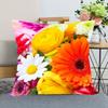 Neuankunft Gerbera Blumenkissenbezug Schlafzimmer Home Office Dekorative Kissenhülle Quadratisch Reißverschluss Kissenbezüge Satin Weich Kein Ausbleichen