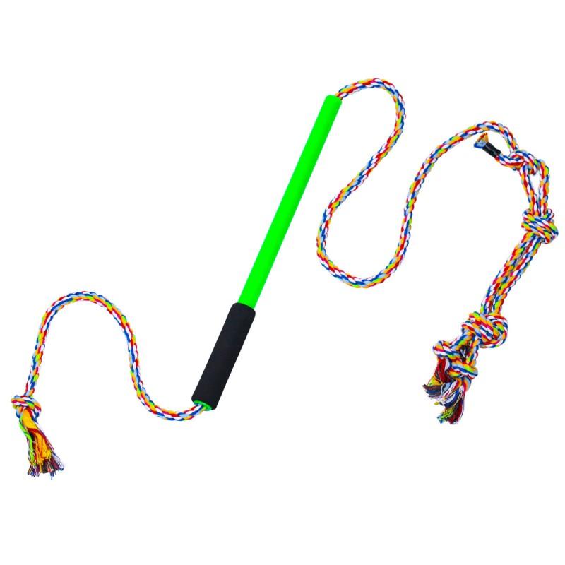 Interactive Dog Rope Toy With Knots Teething Relief Mental Stimulation - Small 40cm Medium 60cm Large 80cm Rabbit Fur