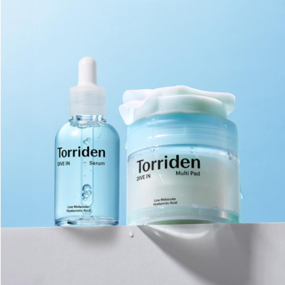 

Torriden Dive-In Serum 50ml & Multi Pads 80 Sheets – Hydrating Low Molecular Hyaluronic Acid Set