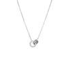 Double-ring Zirconia Necklace, Exclusive Collar Chain, Luxurious and High-end Style, Titanium Steel, Versatile for Men's Pendants
