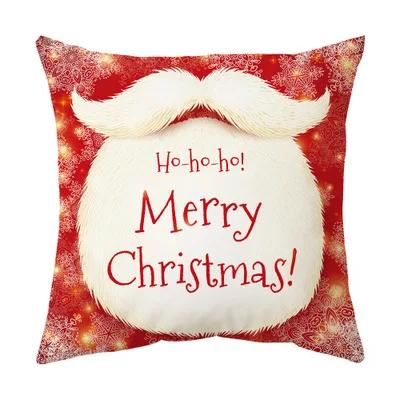 Merry Christmas Cushion Cover 45*45 Cartoons Pillowcase Cotton Linen Sofa Cushions Pillow Cases Pillow Covers