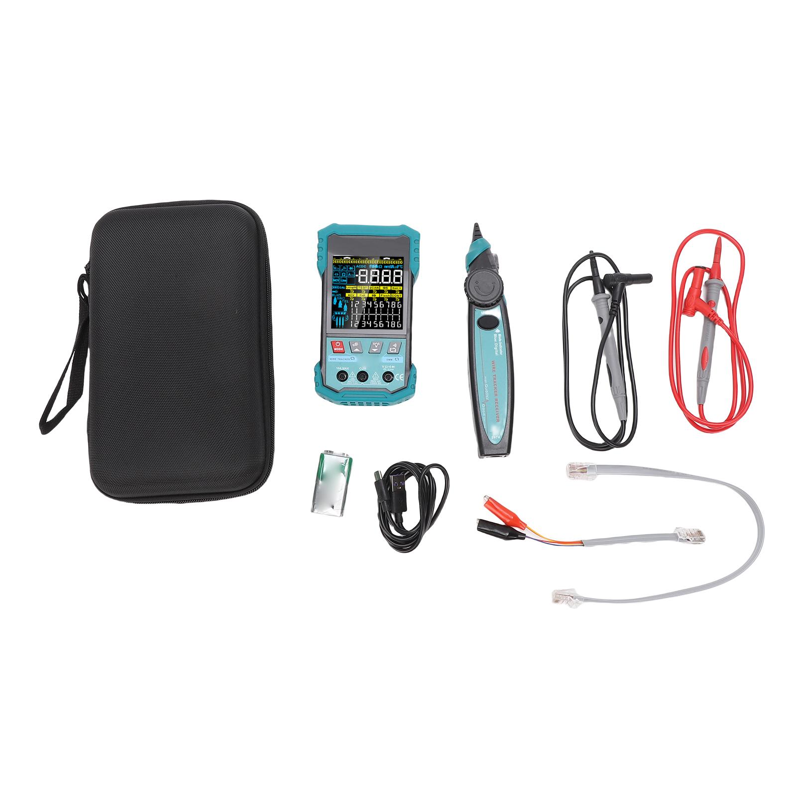 

Network Cable Tester with Multimeter PoE NCV 400m Length Measurement Port Flashing Ethernet Wire Test Tool LAN Cable Tester синій