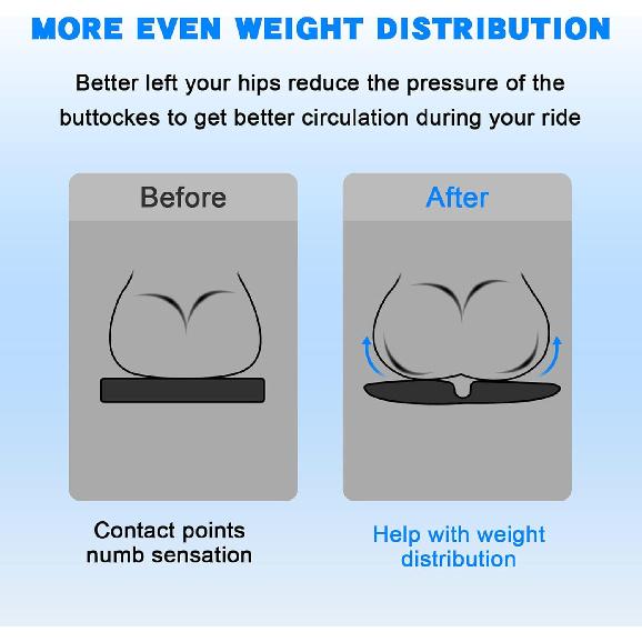 WDG Motorcycle Seat Cushion Pad 3D Honeycomb High Elasticity Gel Material Comfortable Breathable Shock Absorption for Long Rides Seat Cushion