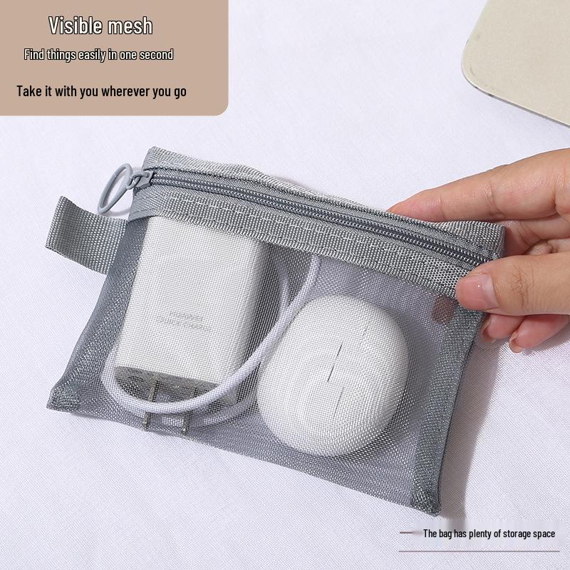 Cestovní úložná taška s velkou kapacitou na kabely, rtěnku, make-up a brýle s automatickým uzavíráním