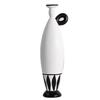 Elegant Black and White Striped Resin Vase for Home Decor