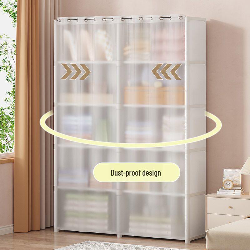 Thickened Multifunctional Storage Rack: Bookcase, Wardrobe, and Toy Organizer with Dustproof, Detachable Design.