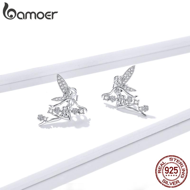 

Женские серьги-гвоздики BAMOER, оригинальные серьги из стерлингового серебра 925 пробы с изображением эльфа и феи, заколки для ушей, новая мода Earring