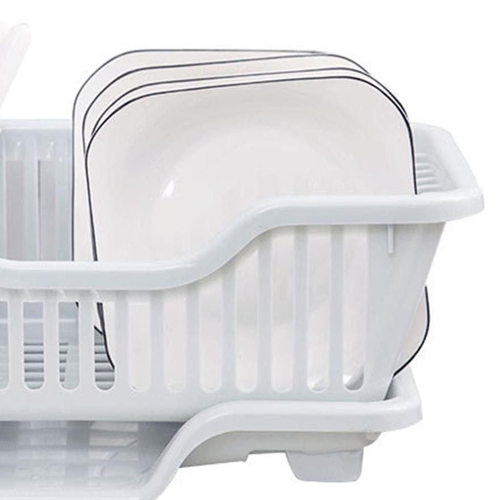 Dish Drying Rack with Drainboard Large Capacity Dish Drainer with Utensil Holder for Kitchen