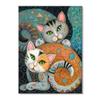 Abstrakt Gustav Klimt Stil Katzen Kunst Leinwandmalerei Niedliche Haustierkatze Graffiti Kunst Poster und Drucke Wandkunst Bilder Heimdekor
