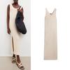 Early Autumn New Women's Clothing Casual Slit Hemline At Hem Vest Dress French Style V-neck Knitting Dress 6622533