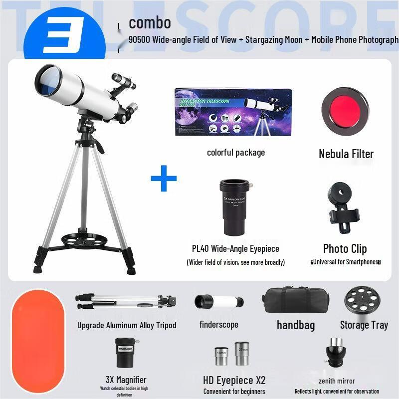 Huang Yi 90500 90mm Refractor Telescope