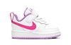 Nike Court Borough 2 Synthetic Leather Low top Toddler Shoes White Pink Purple Infant And Toddler BQ5453-111