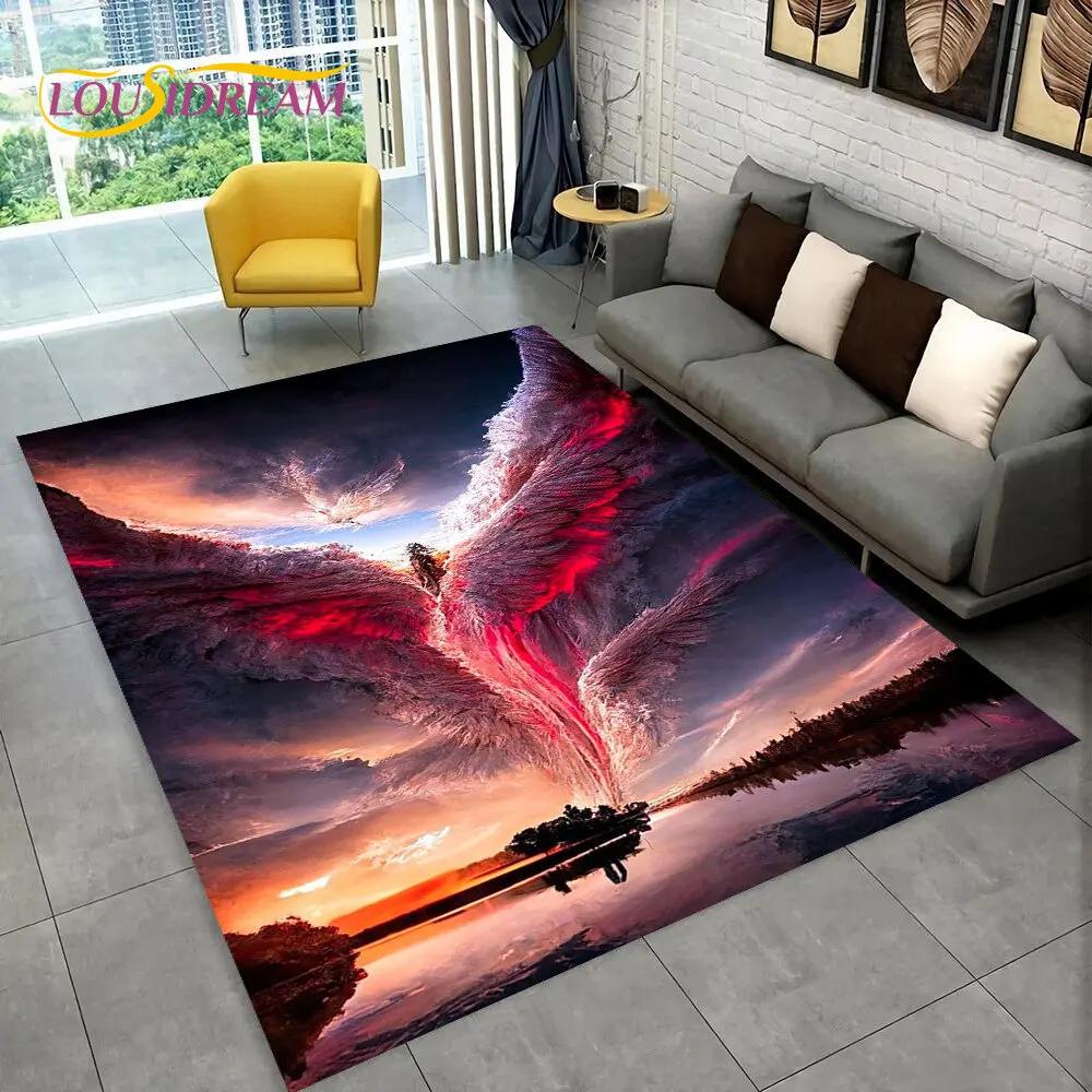 3D Natural ,Tornado, Cloud Twister Area Rug Large,Carpet Rug for Living Room Bedroom Sofa Doormat Decoration, Non-slip Floor Mat