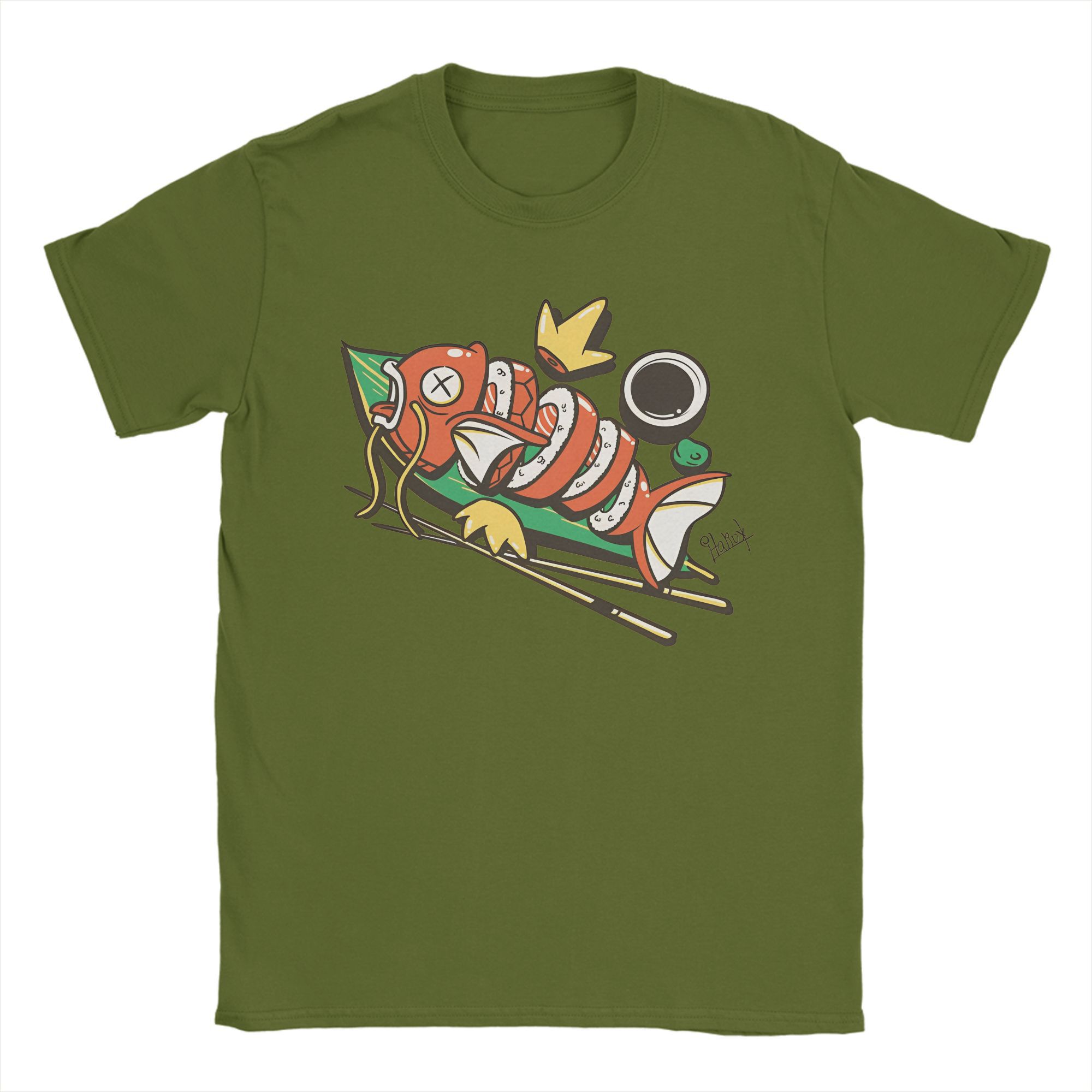 

Magikarp Sushi 100 Cotton T-Shirt For Men s Beach Vintage T Shirts O Neck Harajuku Tee Shirt Oversize Cheap Tops 4XL