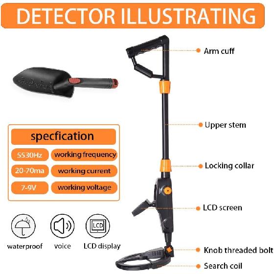 Metal Detector for Kids - Lightweight & Waterproof Gold Kids Metal Detectors for Learning To Use a Metal Detector - Kid's Gold Finder Treasure