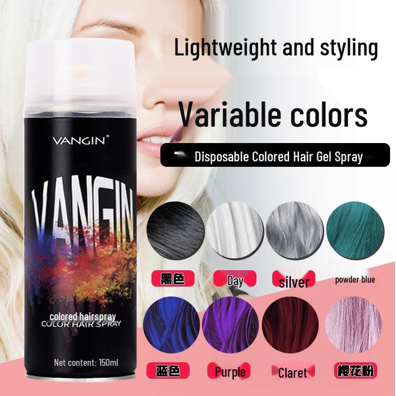 Temporary Washable Hair Dye Spray - One Spray for Black Color