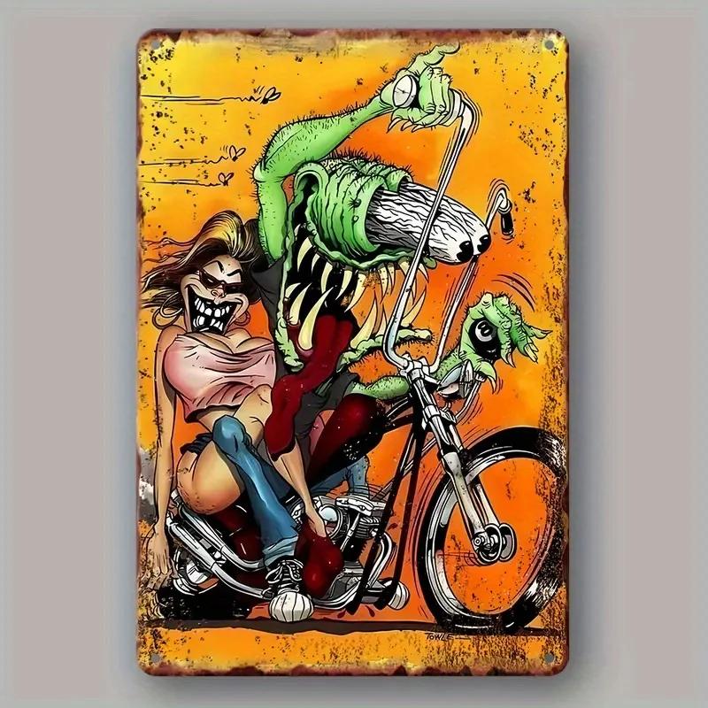 Vintage Motorsykkelentusiaster Metallkunst Nostalgisk Garasjedekor Metallblikkskilt Plakater Skilt for Bar Garasje Klubb Vintage Elskere