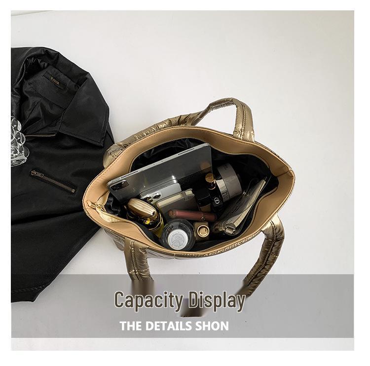 Koreanischer Stil 2024 Schicke Damen Baumwoll-Schultertasche - Leicht, Modisch, Eimertasche