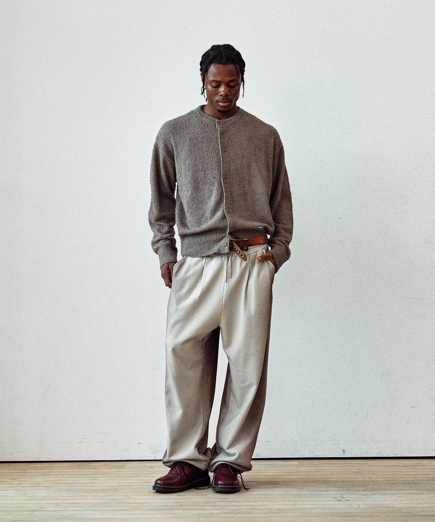Thevinylhouse Round Neck Cardigan Brown