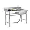 Commercial 304 Stainless Steel Floor-Standing Kitchen Sink with Platform Bracket, Single Bowl for Vegetable Washing and Dishwashing.