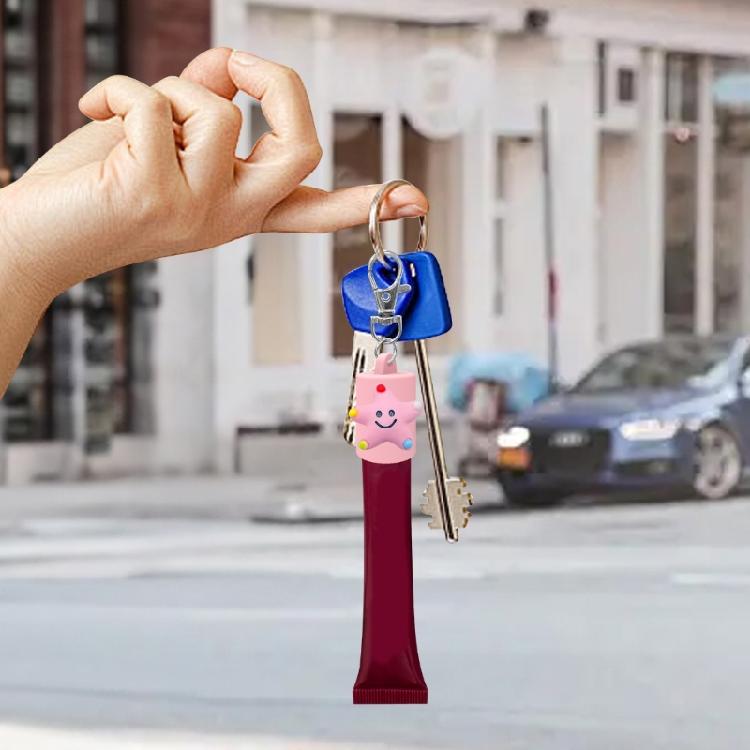 Sturdy Plastic Lipgloss Keychain Accessory Mini Keyring Charm Keychain Attachment For Phone Keys And Bags