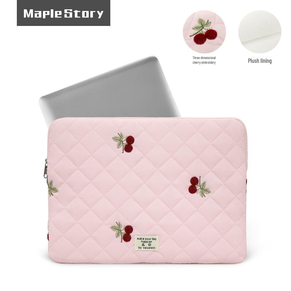 Capa para Laptop e Tablet Estilo Coreano Cereja para Mulheres - Serve para 13,3", 14", 15"