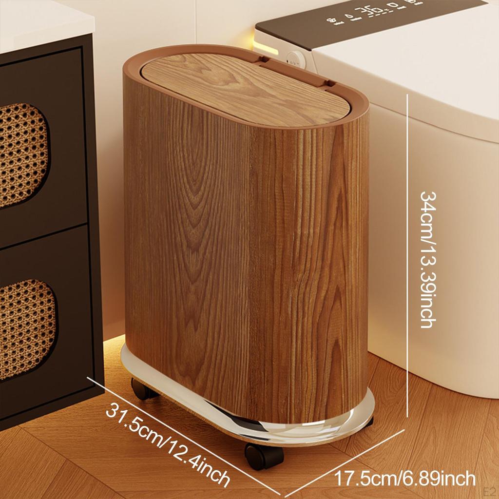 Trash Bin with Removable Wheels Garbage Can Narrow Space Saving Practical Waste for