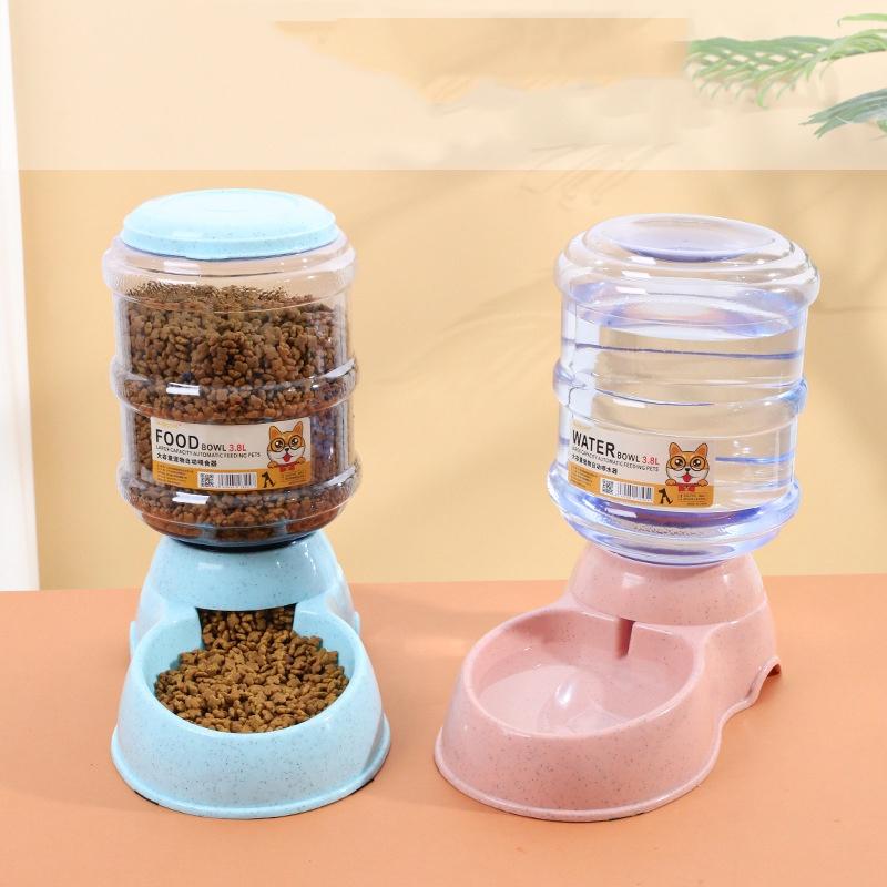 3,8 l Haustierfutter- und Wasserspender-Kombination für Katzen, Kunststoffmaterial, automatische Fütterung, verschiedene Farben erhältlich