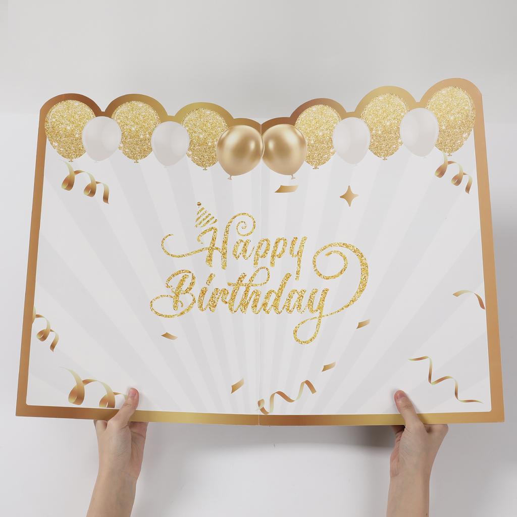 Giant Black Gold Birthday Guestbook Message Board Commemorative Card Happy Birthday Party Decor Adult Birthday Party Supplies