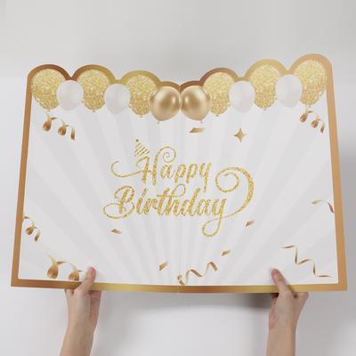 Libro de visitas de cumpleaños Gigante Negro Dorado Tablero de Mensajes Tarjeta Conmemorativa Decoración de Fiesta de Cumpleaños Feliz Suministros para Fiesta de Cumpleaños de Adultos