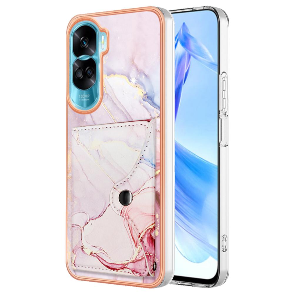 YB Leather Coating Series-9 for Honor 90 Lite 5G/X50i 5G Case Card Slot Kickstand PU+TPU IMD Phone Cover