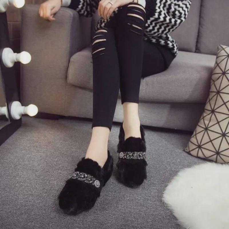 WD Women's Snow Boots: Imitation Mink Fur, Thick Sole, Trendy Large Sizes