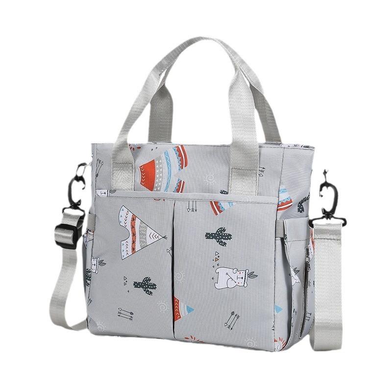 Mommy Bag Fashion Printed Handbag Women's Large Capacity Single Shoulder Crossbody Mother and Baby Bag Portable Storage Bag