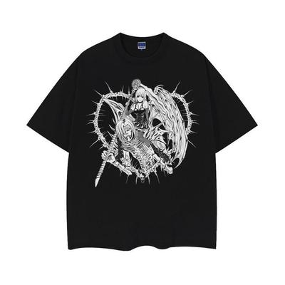 Death Note Mihaisha Short Sleeve T-Shirt Cotton Printing Loose Retro American Trend Brand Men's and Women's Versatile