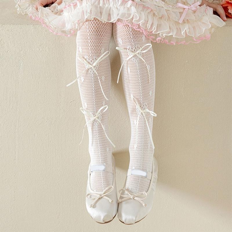 Soft and Breathable Children's Pantyhose Baby Leggings with Bowknot Detail, Trendy & Comfortable Long Stockings