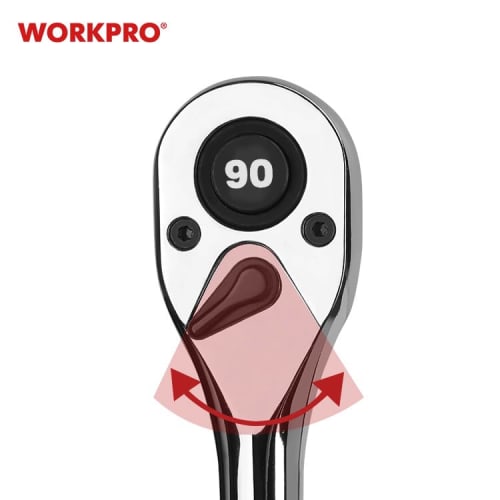 WORKPRO 1/4" Drive Quick Release Ratchet Handle, 90 Gears, WP271004