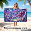 Christmas Theme Quick Dry Beach Towel Custom Name Text Print Large Sand Resistant Towel Beach Vacation