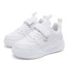 Children's little white shoes board shoes 2025 new mesh breathable leather waterproof boys and girls black sports shoes
