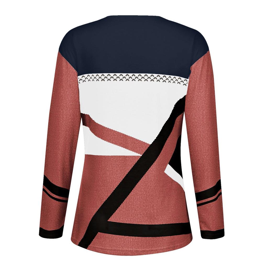 Womens Tops Dressy Casual Round-Neck Long Sleeve Shirts Print Casual Tunic Blouses Tops