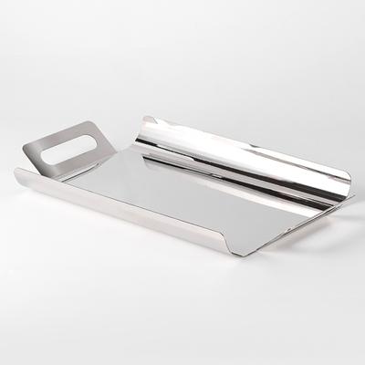Light Luxury Style Rectangular Storage Tray Creative Stainless Steel Tea Tray Model Room Home Living Room Storage Tray Accessories